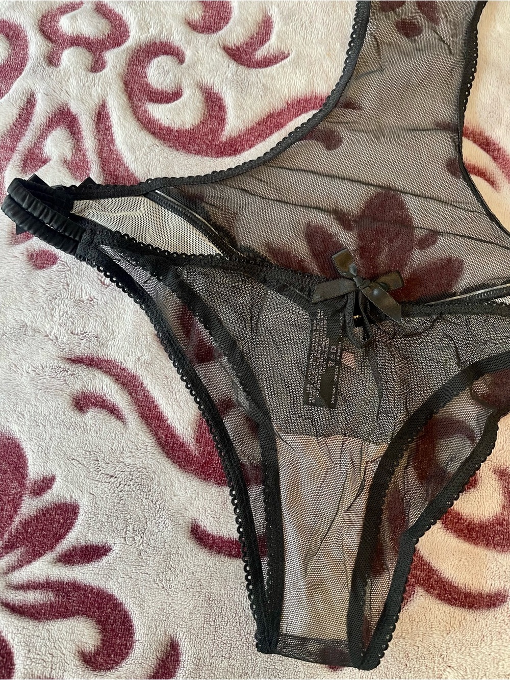 Victoria's Secret Black Nude Sheer Lace Teddy Bodysuit Small - Picture 9 of 13